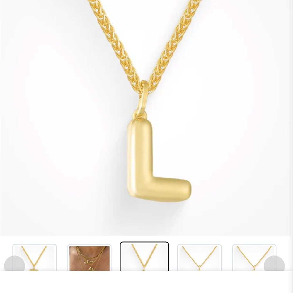 New Evry Jewels I heart me bubble letter necklace “L”